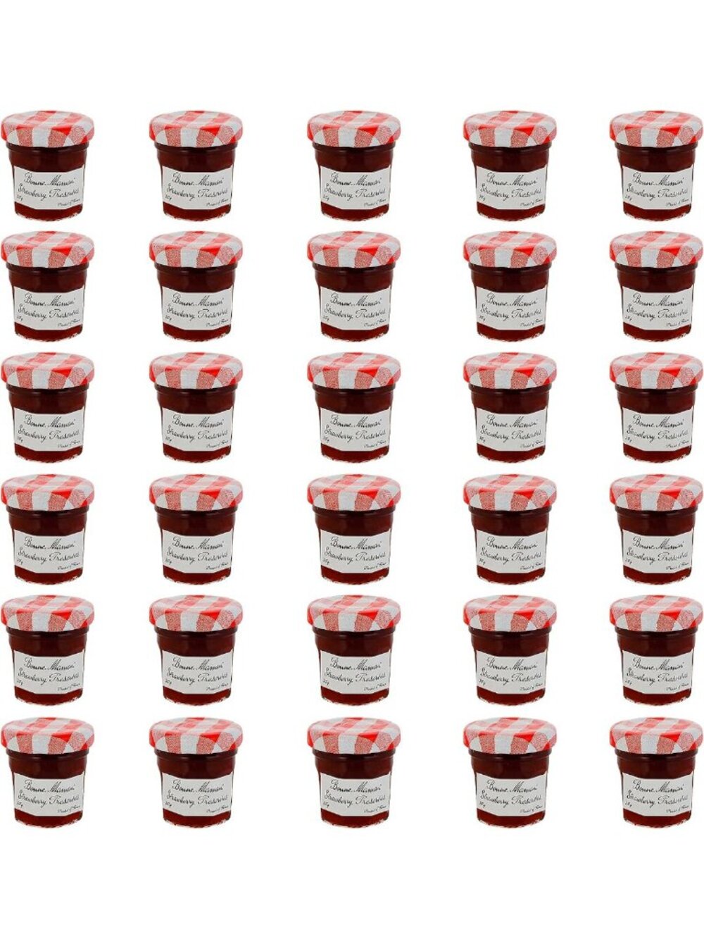 Strawberry Preserve Mini Jars - 30 Pack x 1 OZ - Kosher Fruit Jam for Spreads